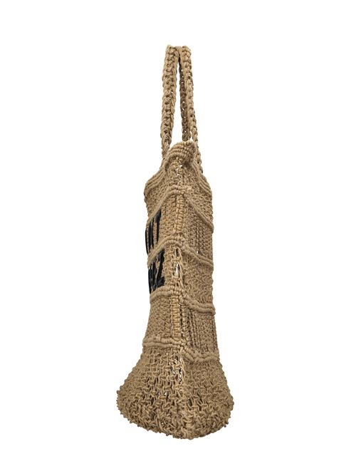 Borsa Saint Tropez in juta e pelle DE SIENA | 1020NATURALE-NERO